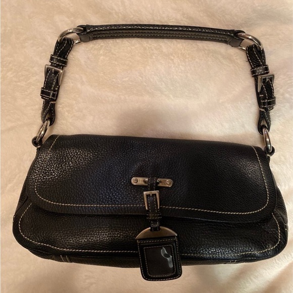 Prada Black Leather Designer Shoulder Bag Authentic - Picture 8 of 12